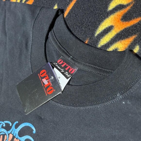 Y2K OTTO Comfy Tee Tiger Climbing Rock Crashing Water Waves Portrait Shirt Sz M - Picture 5 of 8